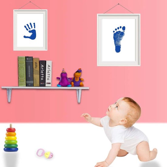 Set voor hand- en voetafdrukken - Herbruikbaar inktkussen - Afdrukset voor huisdieren - Afdrukset voor baby's - Inktkussen voor kinderen - Inktkussen voor vinger- en voetafdrukken - Inkt voor hand- en voetafdrukken - Voetafdruk - Inktkussen - 9x6x2cm van Merkloos — afbeelding 5