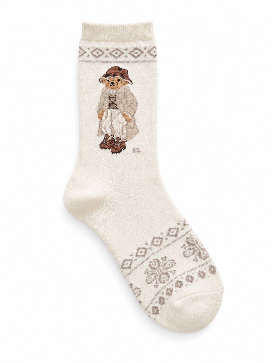 Ralph Lauren Herensokken Maat 38-41 – 3 Paar – Luxe Cadeauset in Geschenkdoos – Bruin/Crème