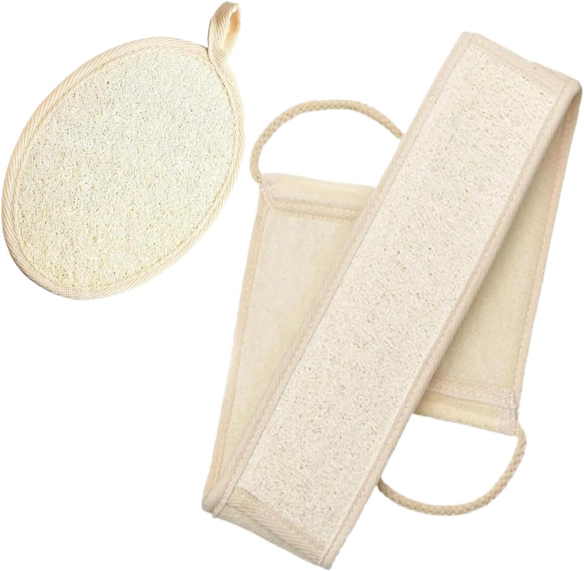 SnelShoppen - Loofah Back Scrubber - Natuurlijke Luffa Bad Scrubber voor Effectieve Scrubbeurt - Ideaal voor Wellness, Douche en Bad - Duurzaam en Mil