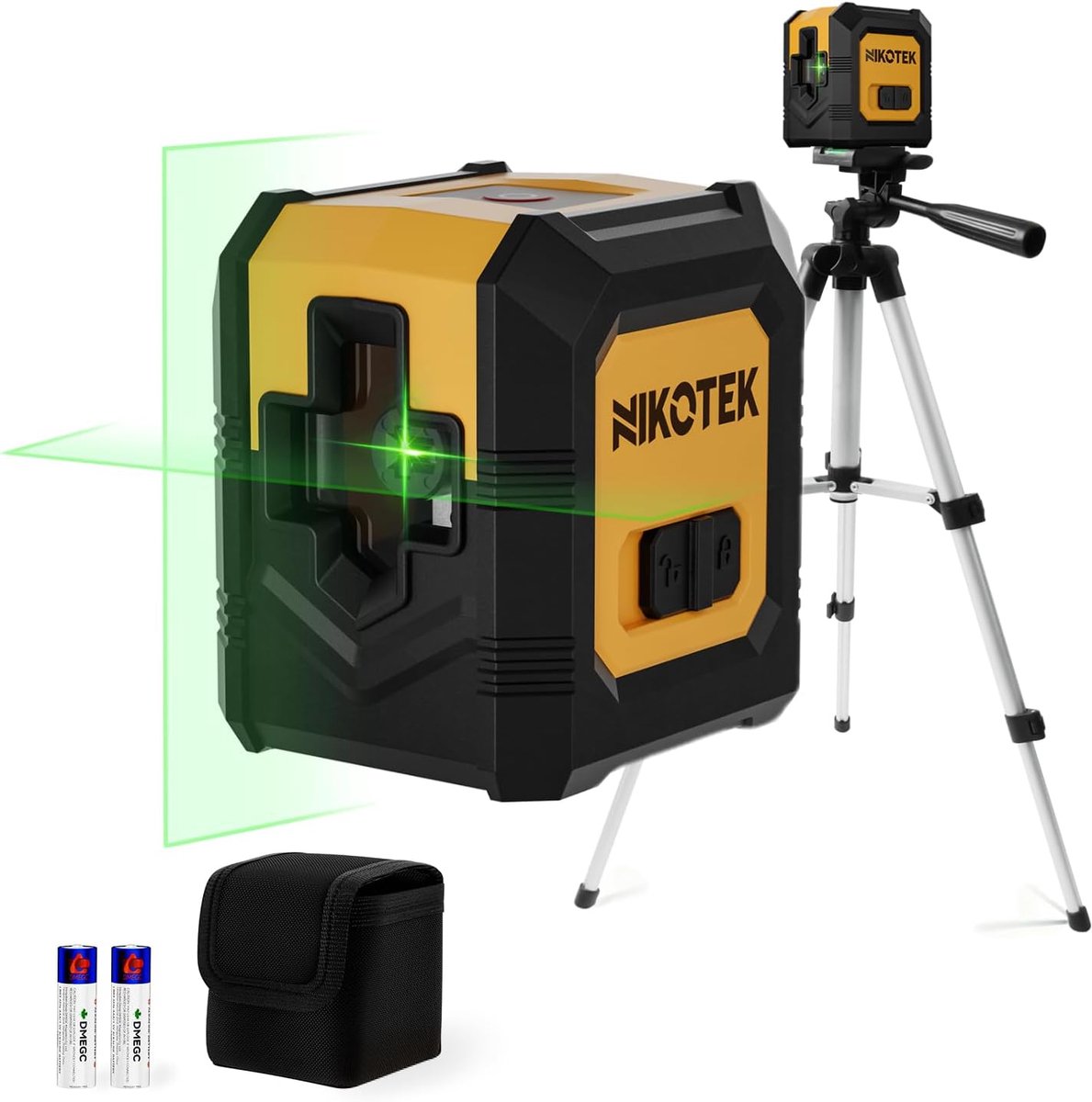 SnelShoppen - Groene Laser Niveau met Statief - Zelfnivellerende Cross Line Laser voor Huis Decoratie, DIY, en Meetwerk - Inclusief Draagtas en Batter