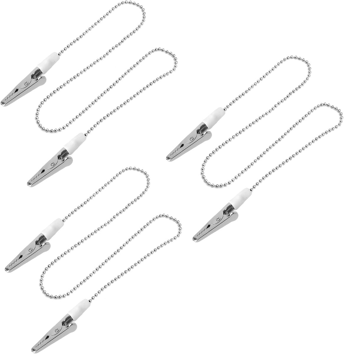 SnelShoppen - Set van 3 RVS Napkin Chains met Clip en Beschermcaps - Hygiënische, Antislip en Duurzame Nekkettingen voor Senioren, Kinderen en Zorgver