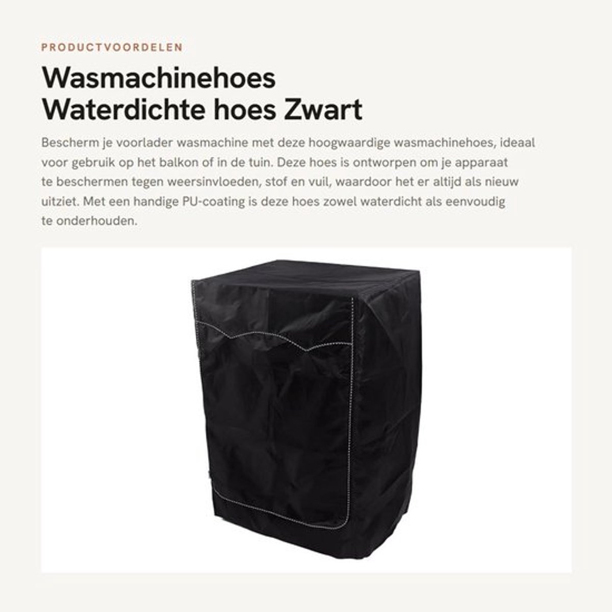 Wasmachinehoes Waterdicht - Wasmachinehoes Bovenkant - PU-coating - Zilvercoating - Voorlader - Eenvoudig te onderhouden - Wasmachinebescherming