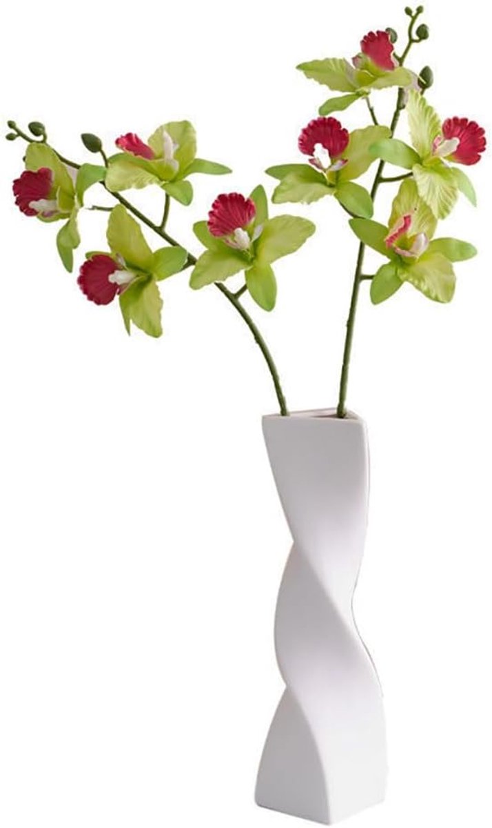 SnelShoppen - Minimalistische Ceramic Bud Vase - Moderne Enkele Bloemenvase - 18.8 cm Hoog - Perfect Voor Bruiloften, Kantoor, Tafel Decoraties - Twis