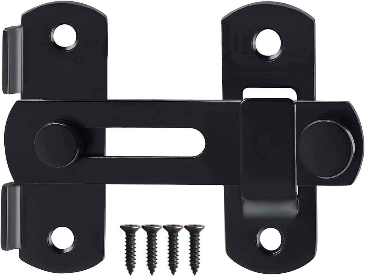 SnelShoppen - Sliding Door Lock RVS, Veilige Flip Slide Lock voor Deur, Raam, Wijnkast, Badkamer, Buiten, Garage, Tuin - Duurzaam en Eenvoudig in Gebr