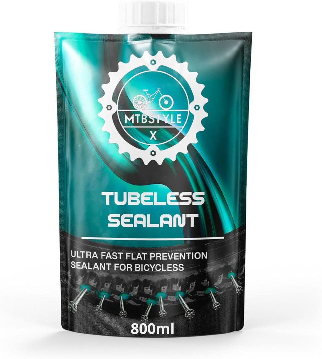SnelShoppen - Trash Free Fluid voor Fietsen, Tubeless MTB, Banden Reparatie, E-Bike, 800 ml, Snelle Leaks Sealant voor 26, 27.5, 29 Inch Banden, Tot 6