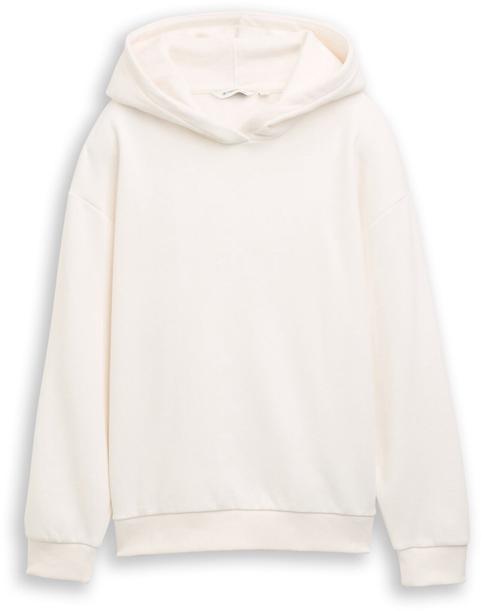 Tom Tailor - Oversized hoodie met print op de rug - Maat 176 - Gardenia White