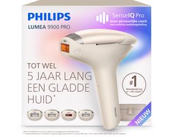 Philips Lumea 9900 Pro IPL Ontharingsapparaat – Tot 5 Jaar Lang een Gladde Huid, Persoonlijke Coach met Realtime Begeleiding en 4 Opzetstukken voor Lichaam, Gezicht, Oksels & Gevoelige Zones, BRC342/00