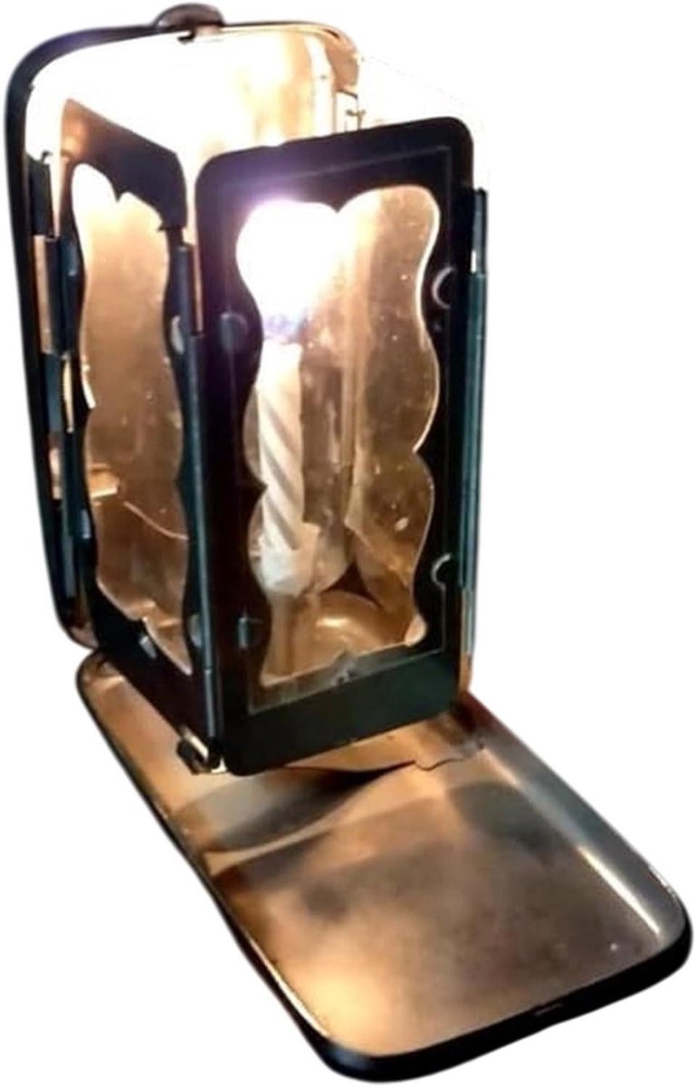 Opvouwbare kaarsenhouder - Metalen windscherm - Buiten sfeer creëren - Vintage elegant design - Compact formaat - Metaal