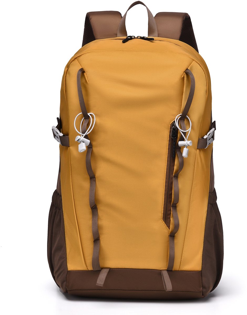 Rugzak - 30L Wandelrugzak - Dagrugzak - Compartiment voor 15,6 Inch Laptop - Gewatteerde Schouderbanden - Geel