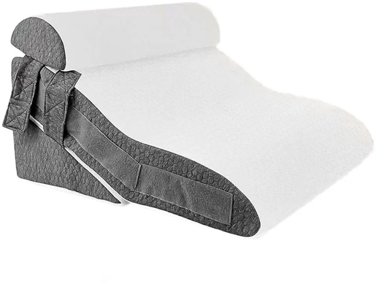 Linkforu - Ergonomisch - Wigkussen - Verstelbaar - Traagschuim - Rugsteun – Slaapcomfort – 56x50x25 cm – Wit/Grijs