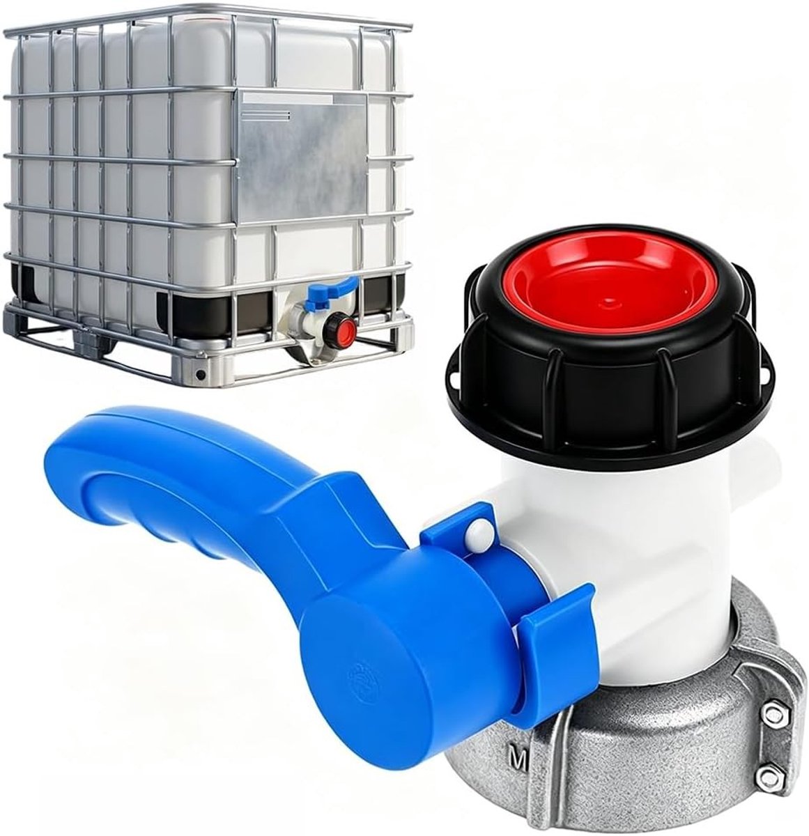 Kogelkraan voor IBC-tanks, 1000 liter tankventiel, Dn50 75 mm klepkraan voor regenwatertank en wateropslag
