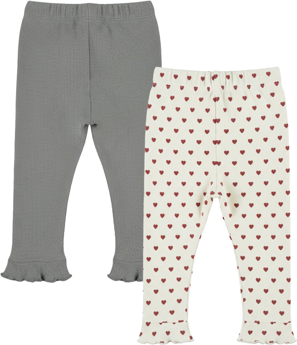 Dirkje Meisjes 2 Pack Legging - Mid gray melee