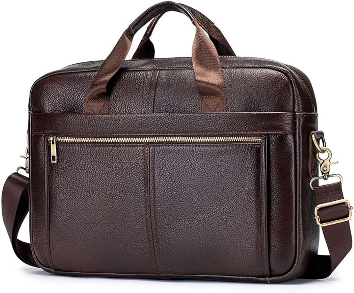 VHV - Schoudertas Heren - Crossbodytas van echt leer - Handtas voor reizen, buitenactiviteiten en zakelijke gelegenheden - Bruin