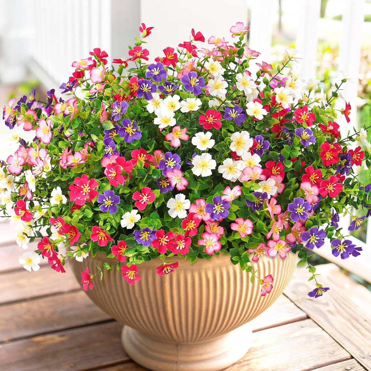 SnelShoppen - Kunstbloemen Buiten - 12 Bundels UV-bestendige Nepbloemen - Kunstplanten voor Tuin, Veranda, Raambak, Bruiloft en Decoratie - Veelkleuri