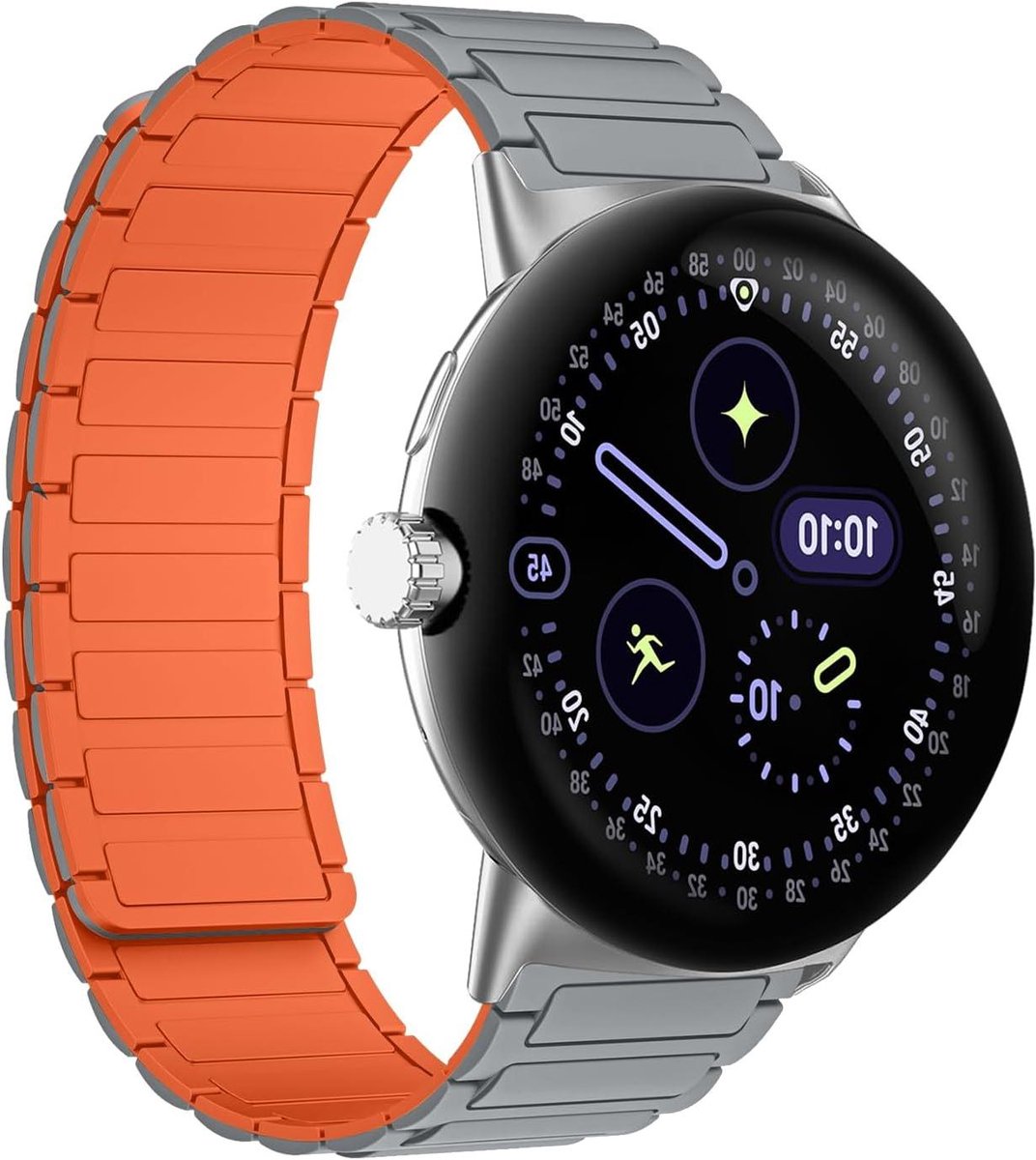 Siliconen Band - Vervangende Riem - Smartwatch Gebruik - Magnetische Sluiting - 45mm - Zwart