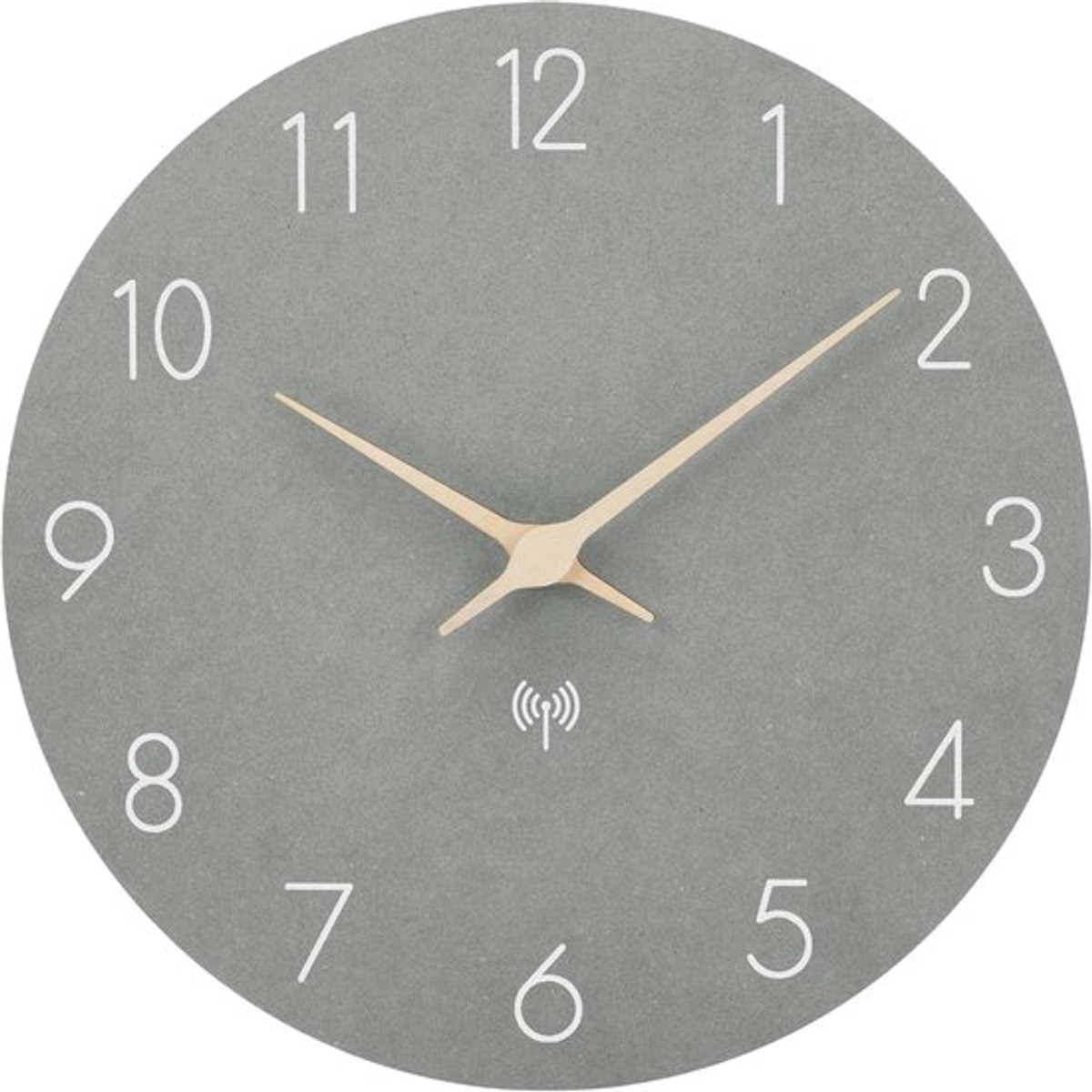 SnelShoppen - 25 cm Wandklok, Radiogestuurde Wandklok, MDF, Hout, Stil, Batterij Aangedreven, Quartz, Grote Wandklok, Goed Leesbaar voor Thuis, Keuken