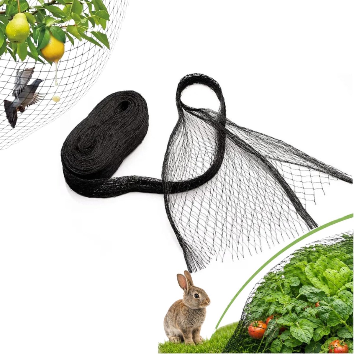 SnelShoppen - 5 m x 15 m Tuinnet, Vogelbeschermingsnet, Fijnmazig Groenteboomnet, Kogelbeschermingsnet, Bladnet voor Tuin, Vijver, Kippennet, Hoogwaar