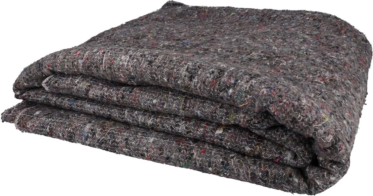 SnelShoppen - Verhuisdeken 150x200 cm - Grijze Opbergdeken - 5 Stuks - Beschermende Deken voor Verhuizing - Dikke en Duurzame Materialen