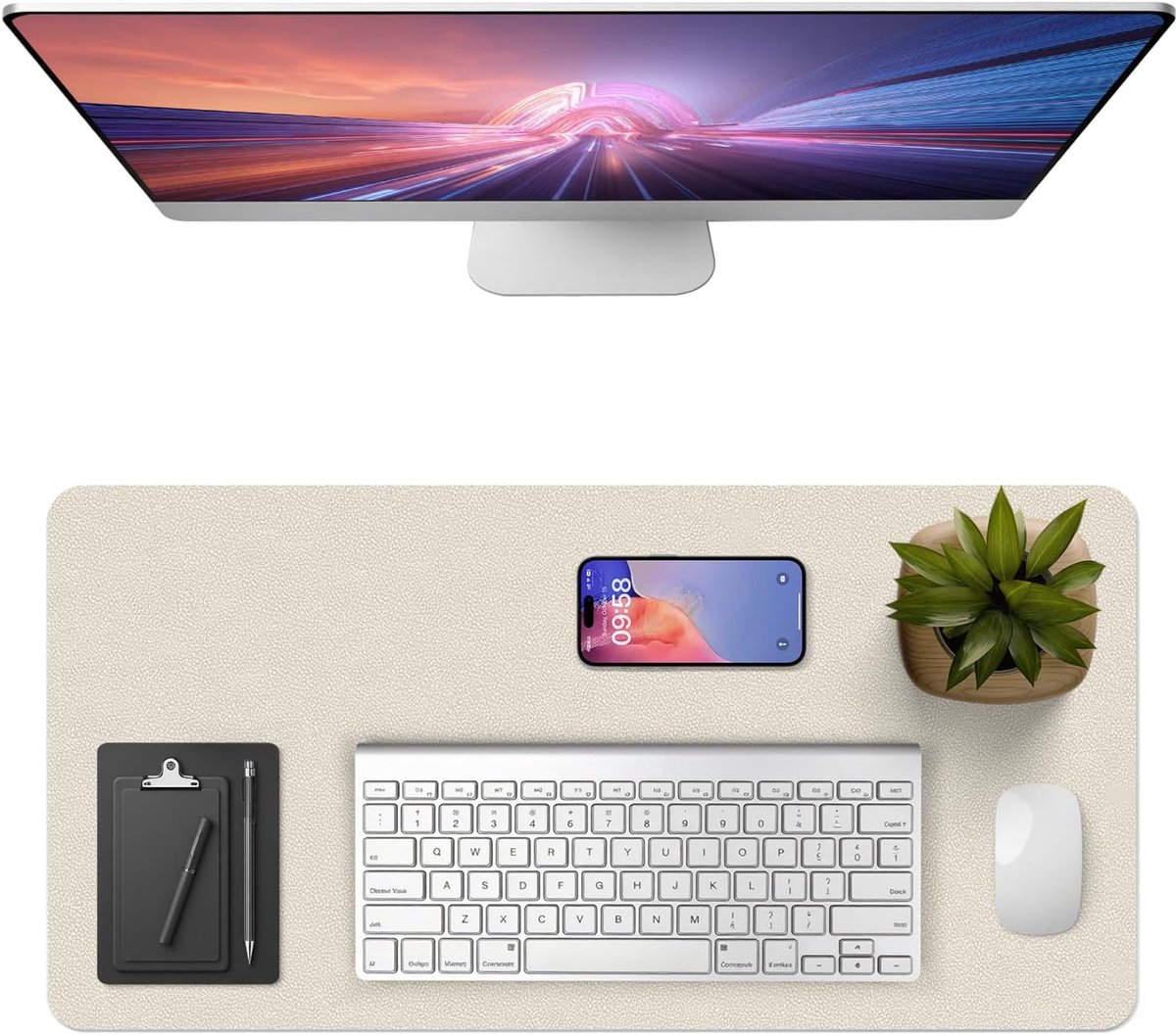 SnelShoppen - Multifunctionele Desk Pad 60 x 40cm - Waterdichte PVC Leren Bureau Onderlegger - Gemakkelijk Schoon te Maken - Antislip Desk Mat - Voor