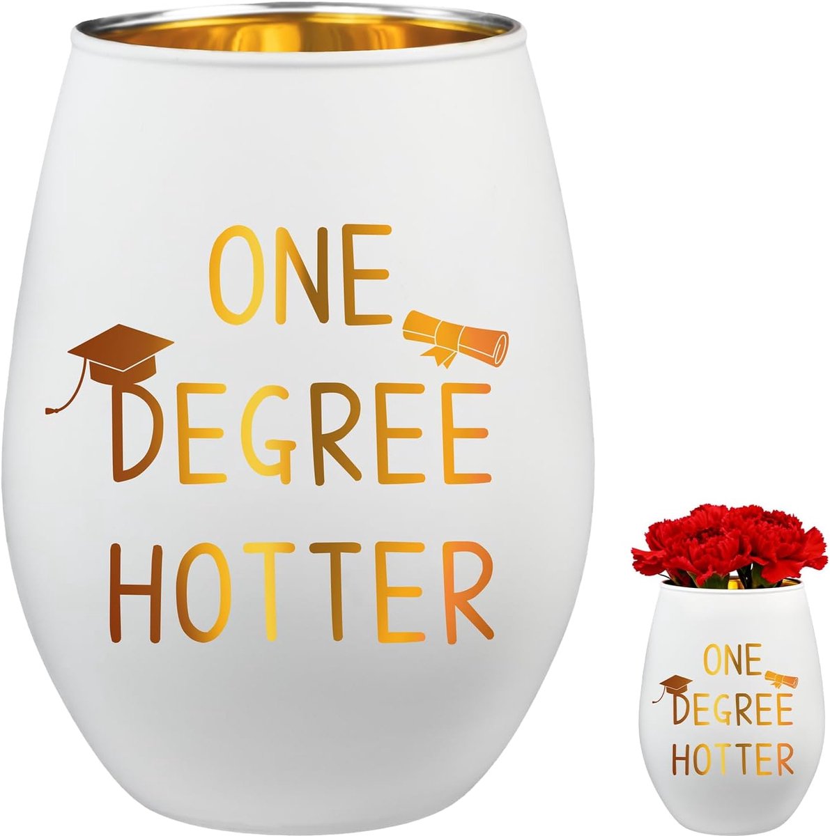 SnelShoppen - Uniek Windlicht met Gravure voor Afstuderen, Theelichthouder met Inspirerende Spreuk, Perfect Afstudeercadeau voor Bachelor en Master, G