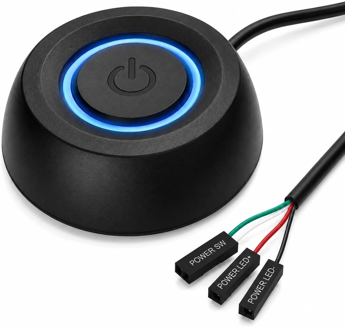 SnelShoppen - Externe PC Power On Button Desktop Computer Schakelaar met LED, Verlengkabel voor Moederbord, DIY Vervanging voor Desktop, Handige Insch