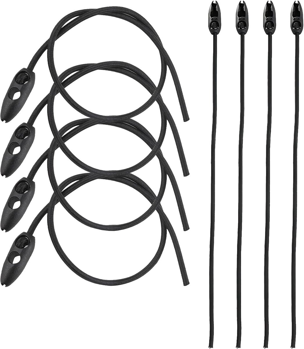 SnelShoppen - Pack van 8 Elastische Tarpaulin Riemen 40/50 cm - Verstelbare Bevestigingsbanden voor Waarschuwingsborden, Fietsendrager, Canvas, Road T
