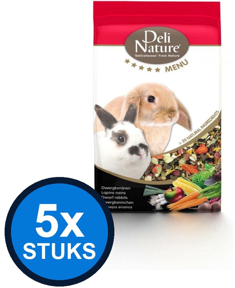 5x Deli Nature - Rodelicious adult konijnen 750gr