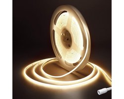 SnelShoppen - DC12V COB LED Strip 5M - Super Heldere Flexibele LED Lint 4000K - 480 LED's/m - CRI90+ - Ideaal voor TV, Slaapkamer, Keuken, Auto, DIY D