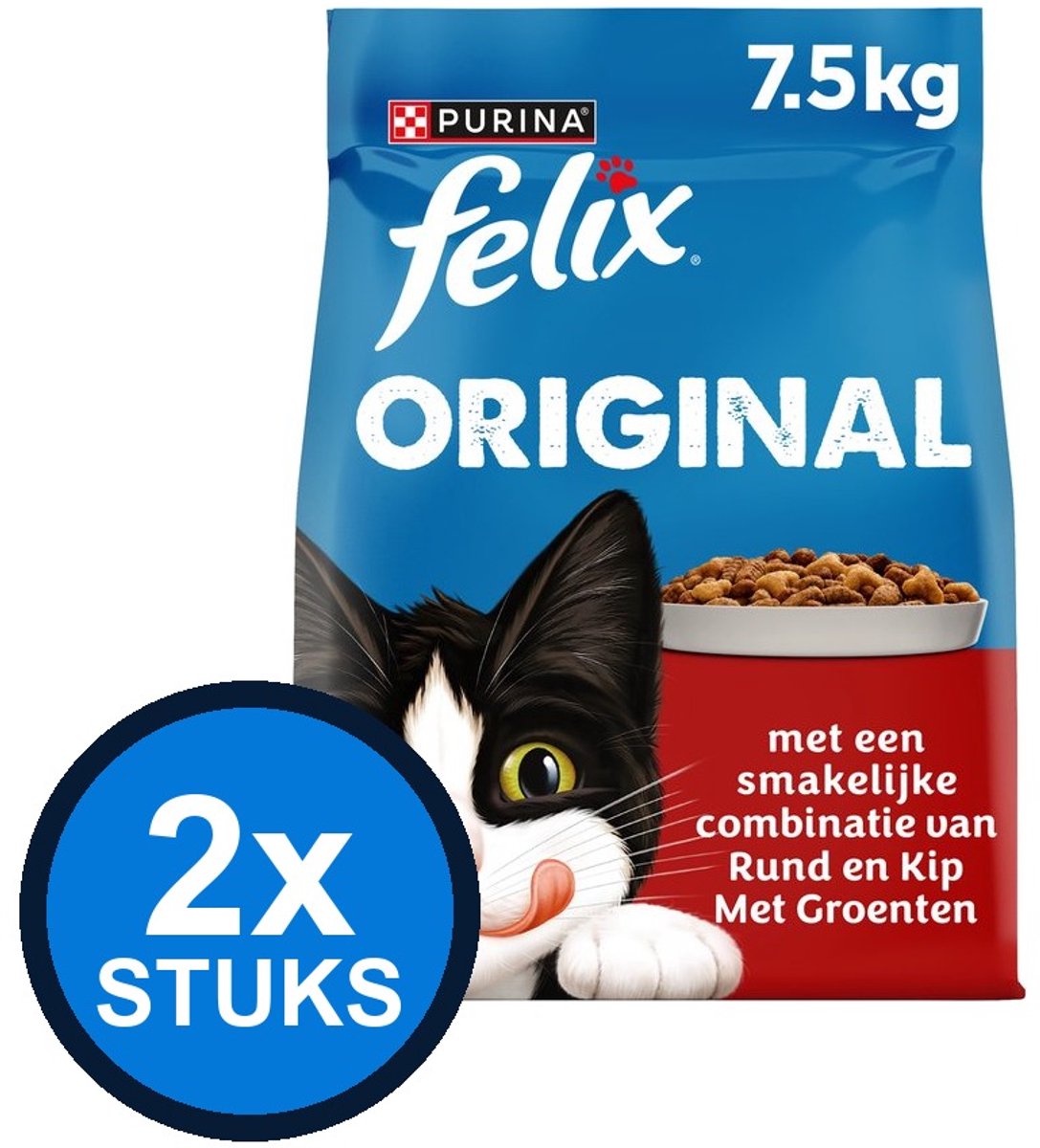 2x Felix - Original droog adult rund&kip 7,5kg