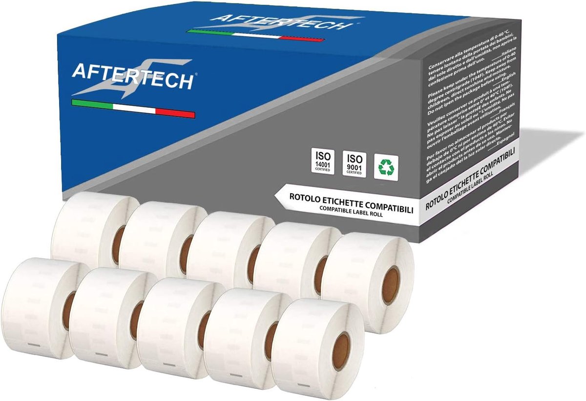 SnelShoppen - 10 x 99012 Compatibele Zelfklevende Labels 36 x 89mm voor Dymo Labelwriter - 2600 Labels in Totaal - Zwart op Wit Thermisch Papier