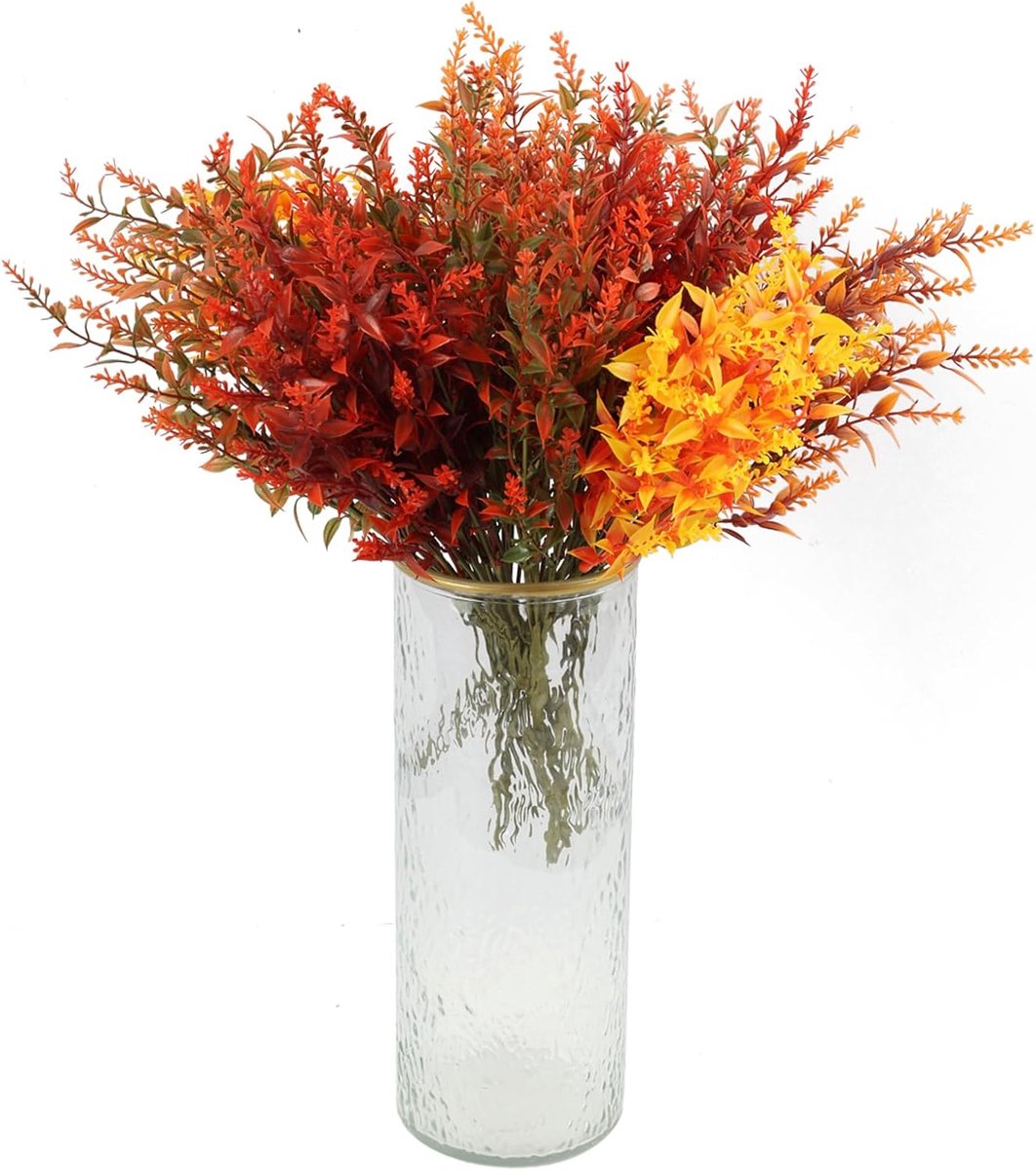 SnelShoppen - 10 Bunches Kunstmatige Herfstbloemen - Kunstboeket Herfstdecoratie voor Binnen en Buiten - Weerbestendig en UV-bestendig voor Tuin, Balk