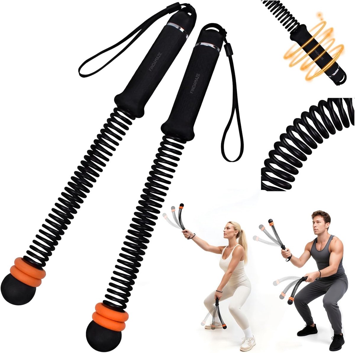 SnelShoppen - Draadloze Vecht Touw met Verstelbare Gewichten, Stille Draagbare Thuis Workout, Full Body Vetverbranding en Cardio Training, Krachttrain
