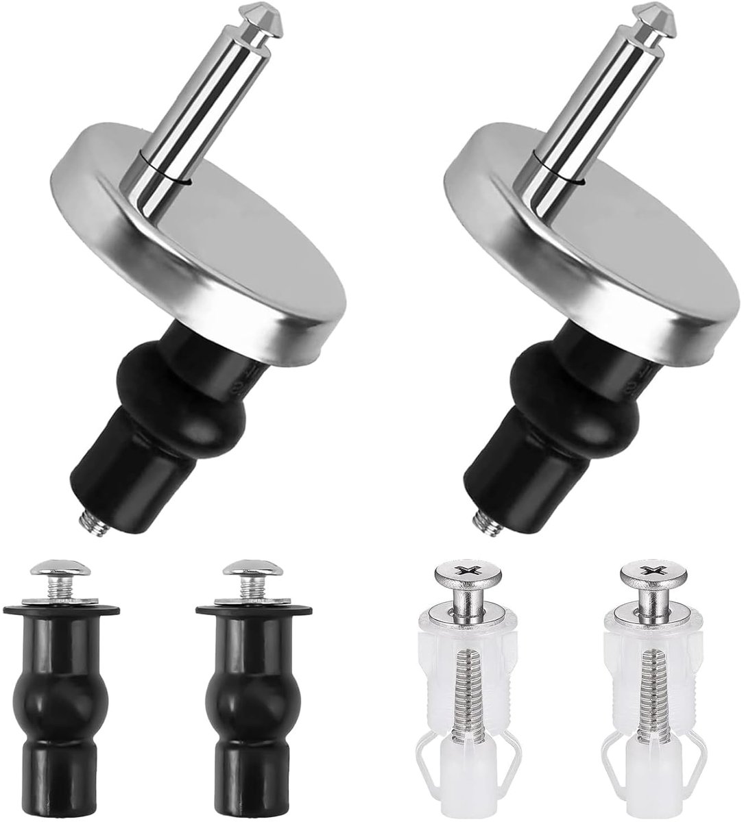 SnelShoppen - Toiletbril Bevestiging Set - Rubber Moer, Scharnieren, Schroeven, Hoogwaardige 304 RVS, Duurzaam en Roestvrij, Voor Toilet Reparatie en