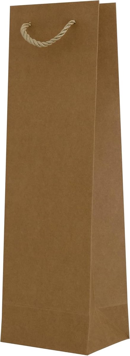 SnelShoppen - Cadeauzakjes Kraftpapier Bruin - 50 Stuks - Verpakking voor Wijnflessen, Verjaardagen, Feestdagen - 100% Gerecycled - Duurzaam en Milieu