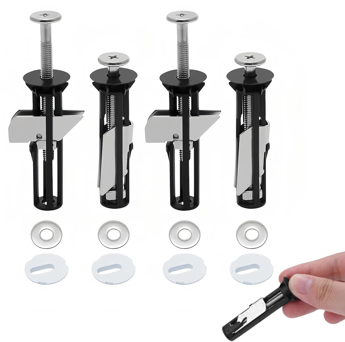 SnelShoppen - Toiletbril schroeven set 4 stuks - Robuuste schroeven voor toiletbril - Universeel voor bovenmontage - RVS, roestvrij, duurzaam