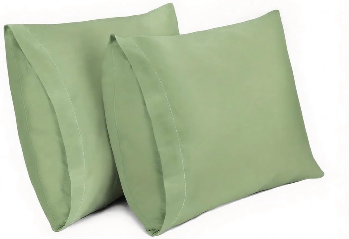 SnelShoppen - 2-Pack Kussenhoezen 60x60 cm, 100% Katoen, Ademend, Groen, Zacht en Comfortabel, Perfect voor Slaapkamer, Woonkamer en Decoratie