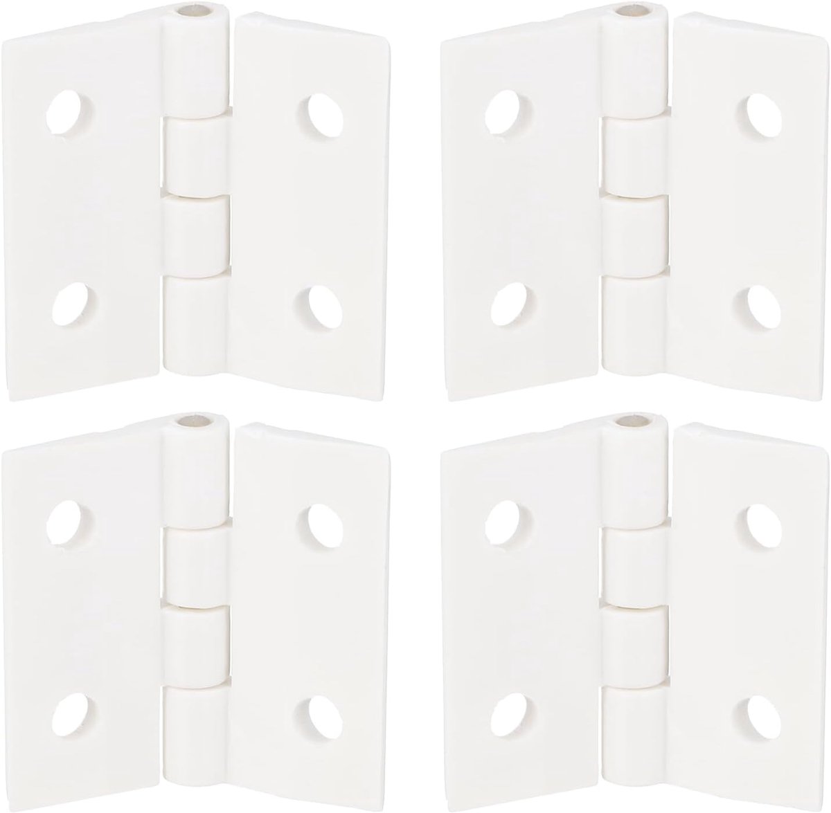 SnelShoppen - 4 Stuks Acryl Scharnieren 30 x 34 mm Vouwscharnieren voor Kastdeuren, Koffers, Creatief Gebruik, Waterdicht, Wit
