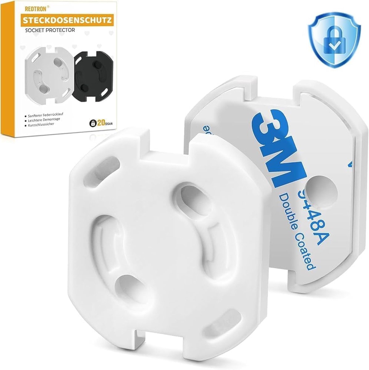 SnelShoppen - 20x Kindveilige Stopcontactbeschermers met Rotatiemecanisme, Elektrische Veiligheid voor Kinderen, Stekkers, Wit, Baby Veiligheid
