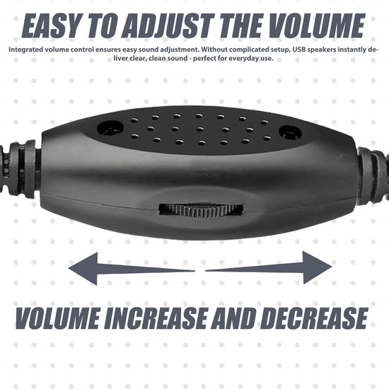 SnelShoppen - Mini USB Speaker met Volume Control - Compacte Stereo Speaker voor PC, Notebook en Laptop - Zwart (USB + 3.5mm) van Snelshoppen — afbeelding 2