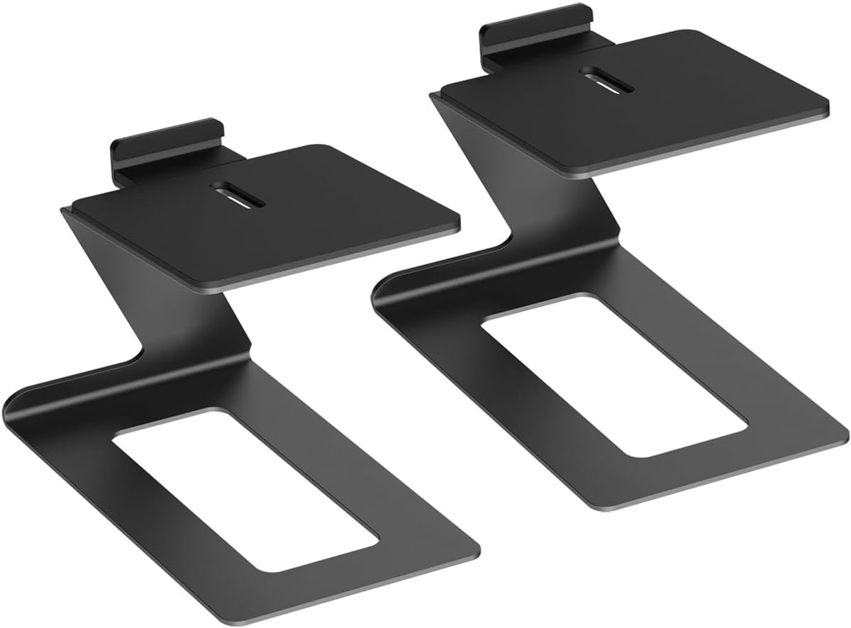 SnelShoppen - Speaker Stand voor Tabletops - HS33-3L, 2 Speaker Stand met Anti-Vibratie Mat, 6° Hellingshoek, Tot 10 kg Laadvermogen, Perfect voor PC