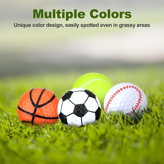 SnelShoppen - Set van 6 Grappige Golfballen, Gepersonaliseerde Golfballen met Resin Schaal en Rubber Kern, Leuke Golf Cadeaus voor Mannen, Golfers, en van Snelshoppen — afbeelding 3