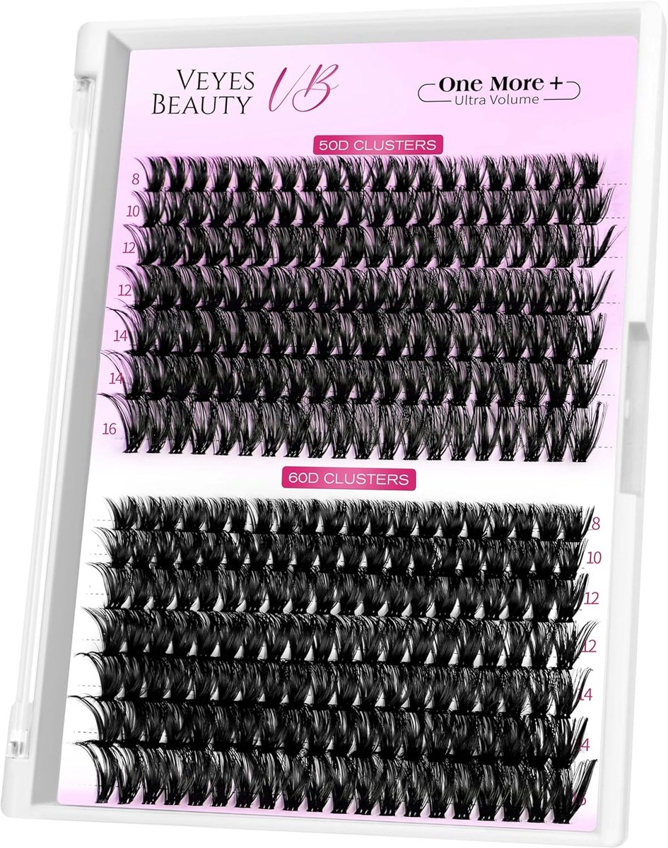 SnelShoppen - Cluster Wimpers 50D 60D Mix 8-16mm - Wispy Layered Eyelashes - DIY Wimperextensions voor Feest en Dagelijks Gebruik