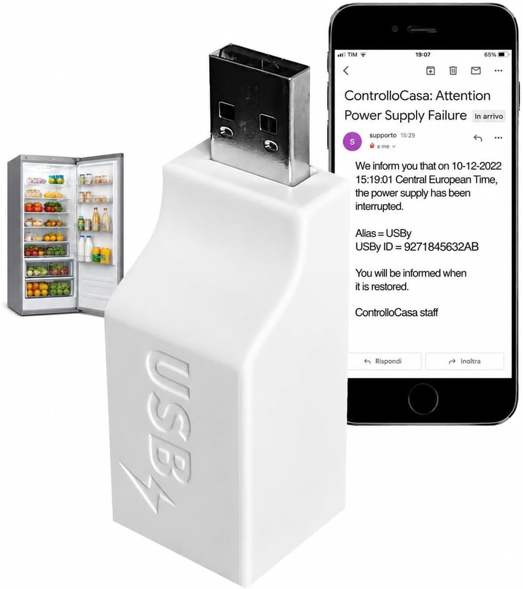 SnelShoppen - Power Failure Alarm WiFi | Directe Email Waarschuwing bij Stroomuitval | Bescherming voor Vriezer, Koelkast, Aquarium, Boot, Vakantiehui