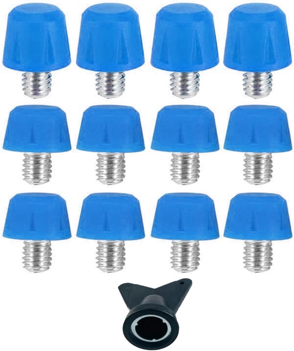 SnelShoppen - 12 Stuks Voetbal Spikes Schoenveters, Vervangende Cleats voor Mannen, Vrouwen, Jongens en Meisjes - Rubber en Metaal, Duurzaam en Slijtv