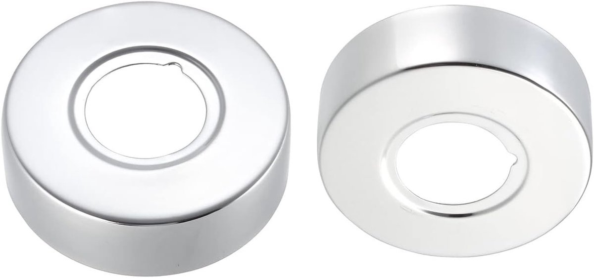 Ronde Platte Deksel 60 x 18mm - 2 Stuks - Geschikt voor Badkamer en Keuken - 201 RVS Waterpijp Fitting Cover - Duurzaam en Corrosiebestendig