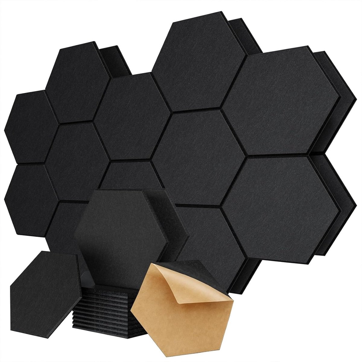 SnelShoppen - Akoestische Panelen Zelfklevend - Geluidsisolatie voor Thuis, 18 Stuks, Diverse Kleuren, Ideaal voor Woonkamer, Studio, Kantoor en Feest