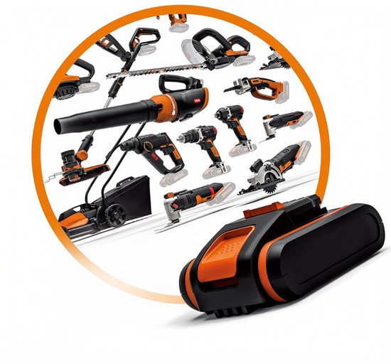 JCP® Telescopische Heggenschaar - Onderhoudsspray -Snoerloze Heggenschaar - Zwart/Oranje - 32cm x 237cm x 13cm van jcp — afbeelding 3