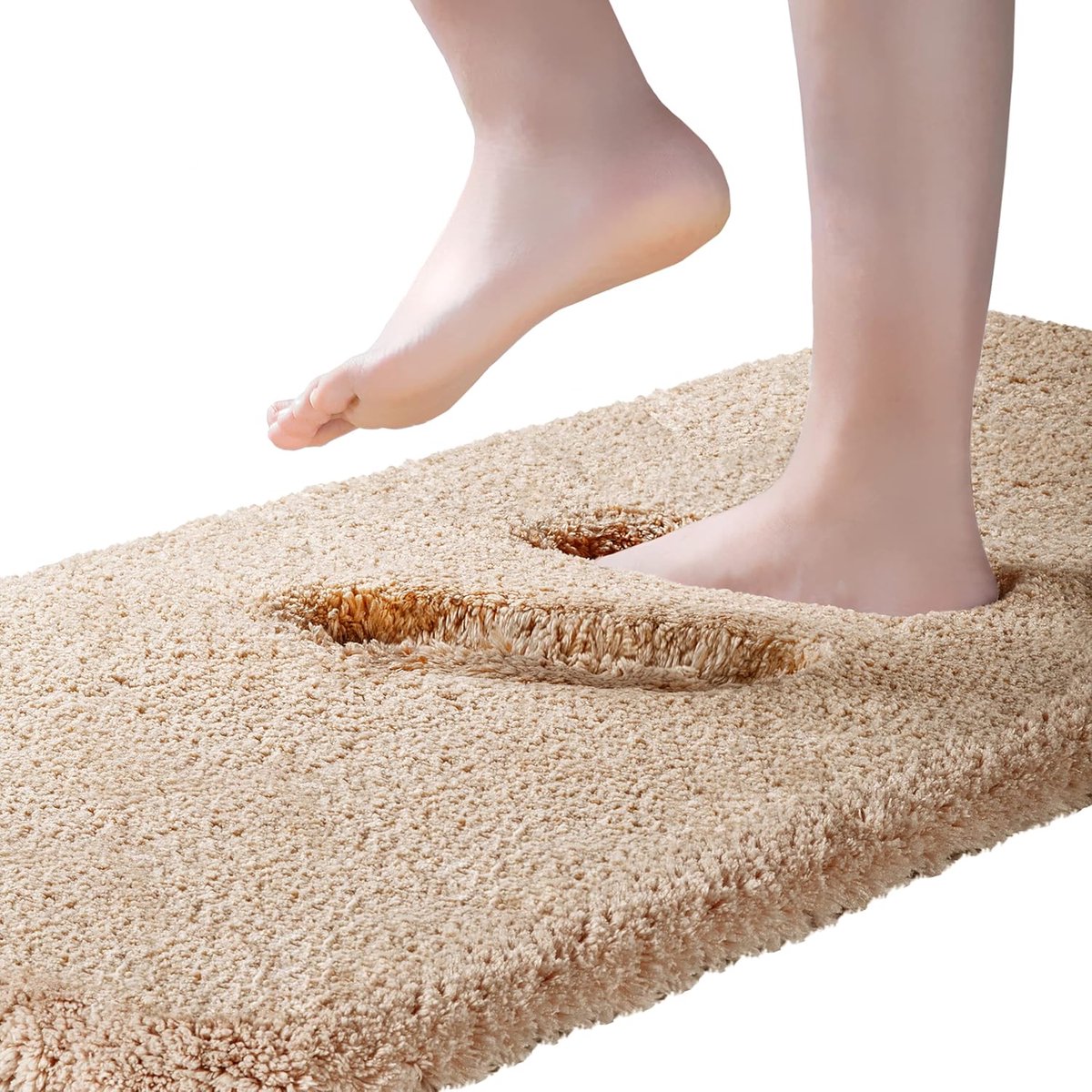 SnelShoppen - Badmat 20"×48", Beige - Luxe Antislip Badkamermat, Zacht Microvezel, Ideaal voor Douche en Bad, Comfortabel en Stijlvol