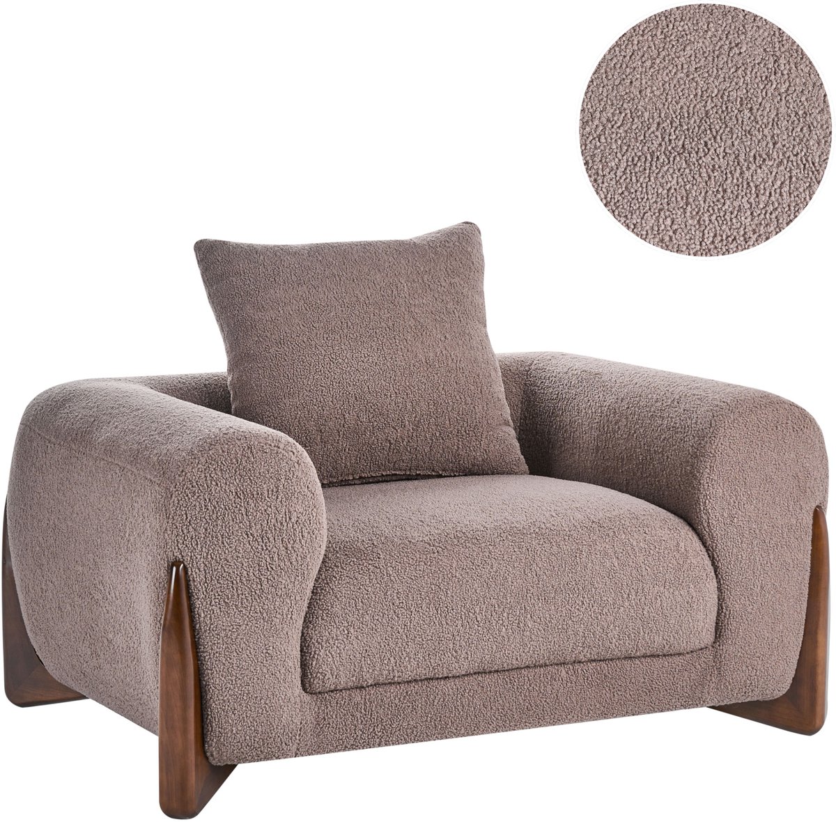 VINLIDEN - Fauteuil - Bruin - Bouclé