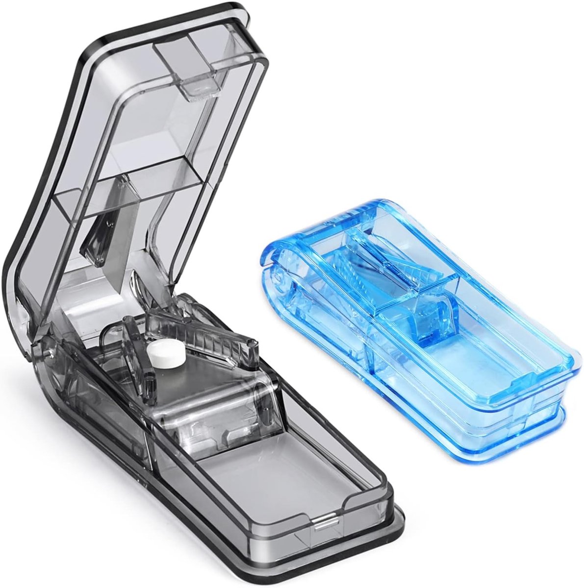 Tablets Divider voor Grote en Kleine Tablets - 2 Stuks, Pill Cutter voor Nauwkeurig Snijden in Helften en Kwarten, Ideaal voor Medicijnen en Supplementen